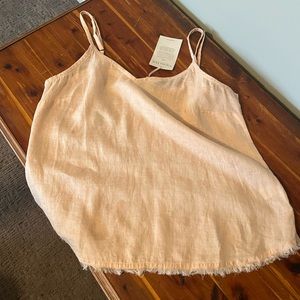 Garnet Hill, NWT Soft Pink Linen Camisole, Size 6